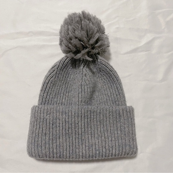 Rib Knit Wool Beanie with Pom Pom - Picture 3 of 8